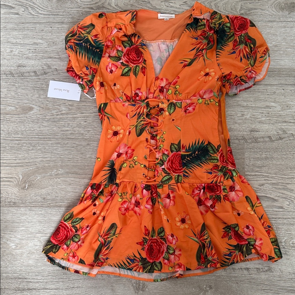 Floral Orange Mini Dress